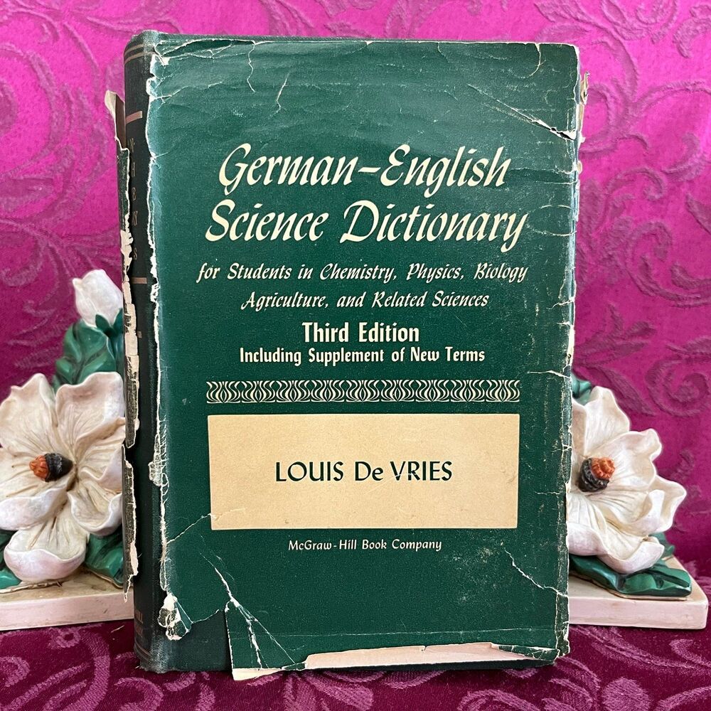 * 3 for $9 * 1959 Vintage Book: German-English Science Dictionary Louis De Vries